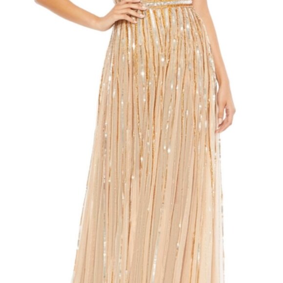 NWT $598 Size 6 Mac Duggal sequined bodysuit dress 93801 - Picture 8 of 8